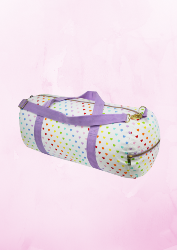 Tiny Hearts Seersucker Weekend Duffel